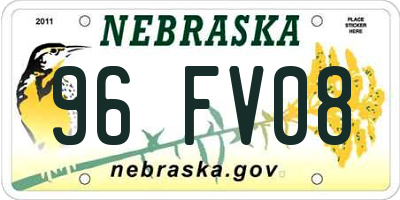 NE license plate 96FV08