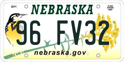 NE license plate 96FV32