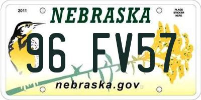 NE license plate 96FV57