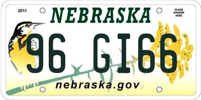 NE license plate 96GI66