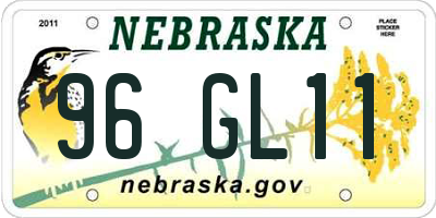 NE license plate 96GL11