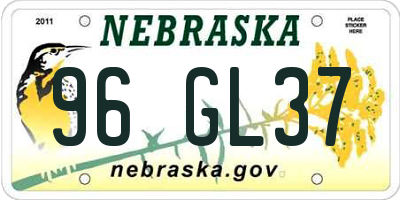 NE license plate 96GL37