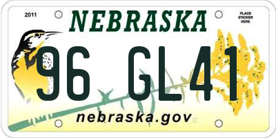 NE license plate 96GL41
