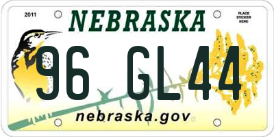 NE license plate 96GL44