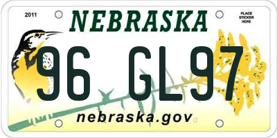 NE license plate 96GL97