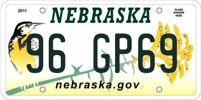 NE license plate 96GP69