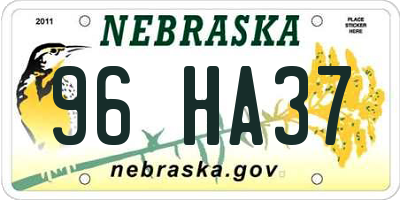NE license plate 96HA37