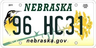 NE license plate 96HC31