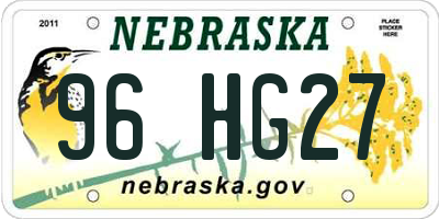 NE license plate 96HG27
