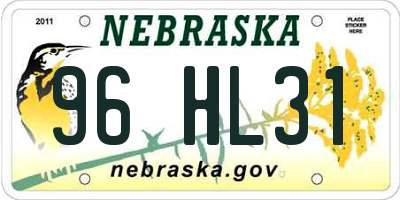 NE license plate 96HL31