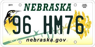 NE license plate 96HM76