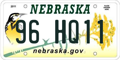 NE license plate 96HQ11