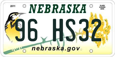 NE license plate 96HS32
