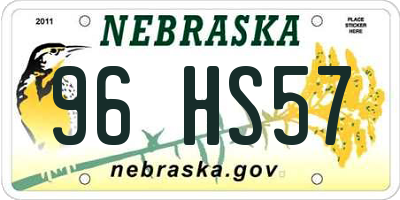 NE license plate 96HS57