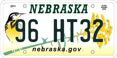 NE license plate 96HT32