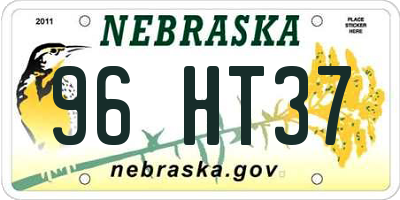 NE license plate 96HT37