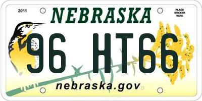 NE license plate 96HT66