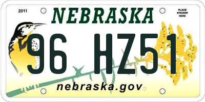 NE license plate 96HZ51