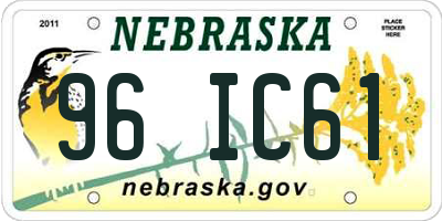 NE license plate 96IC61