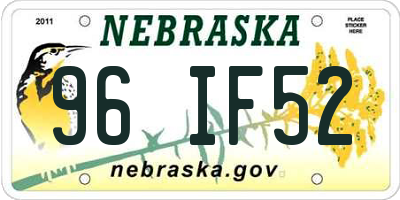 NE license plate 96IF52