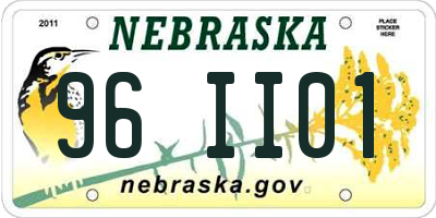NE license plate 96II01