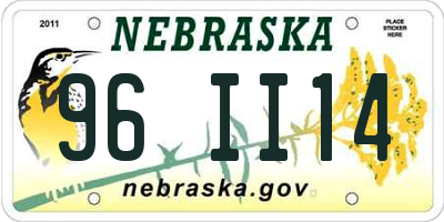 NE license plate 96II14