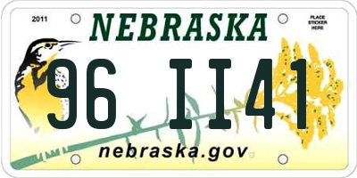 NE license plate 96II41