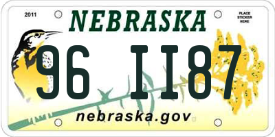 NE license plate 96II87