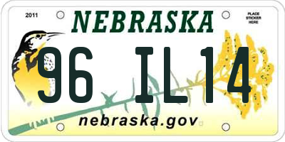 NE license plate 96IL14