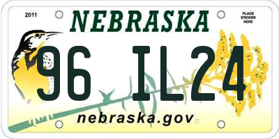 NE license plate 96IL24
