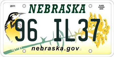NE license plate 96IL37