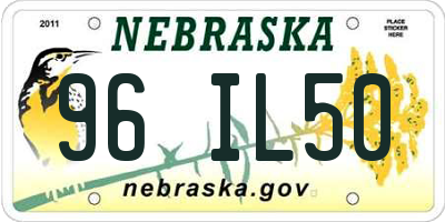 NE license plate 96IL50