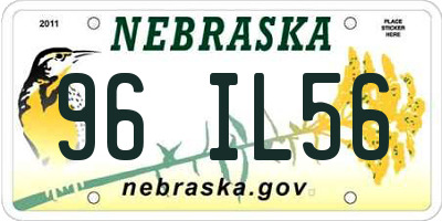 NE license plate 96IL56