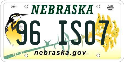 NE license plate 96IS07