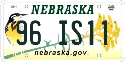 NE license plate 96IS11