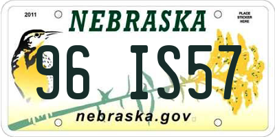 NE license plate 96IS57