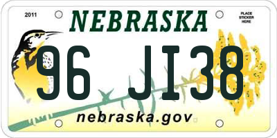 NE license plate 96JI38