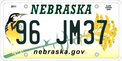 NE license plate 96JM37