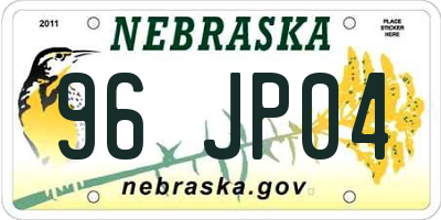 NE license plate 96JP04