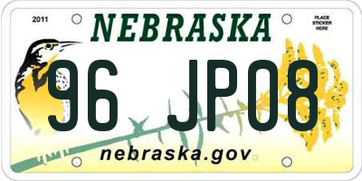 NE license plate 96JP08