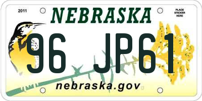 NE license plate 96JP61
