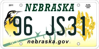 NE license plate 96JS31