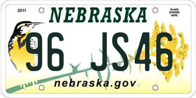 NE license plate 96JS46
