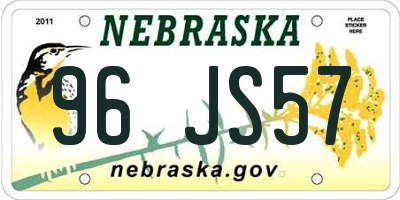 NE license plate 96JS57