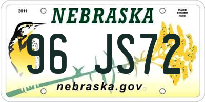 NE license plate 96JS72