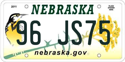 NE license plate 96JS75