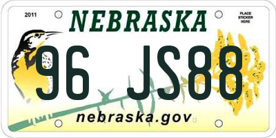 NE license plate 96JS88