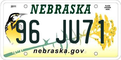 NE license plate 96JU71