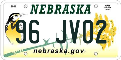NE license plate 96JV02