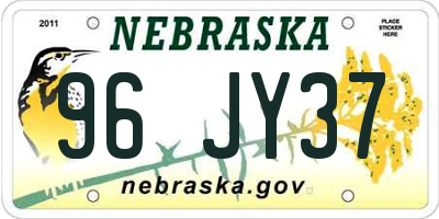 NE license plate 96JY37